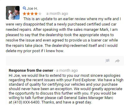 How to Respond to Positive and Negative Reviews 3 Bad Review Example 2