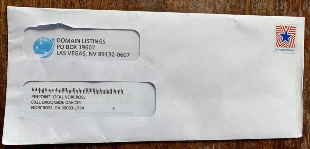 Beware of Domain Listing Scams: Protect Your Business 1 Domain Listing Scams Postal Mail